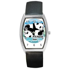 Panda Bear T-shirtcute Panda Bears T-shirt Barrel Style Metal Watch by EnriqueJohnson