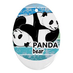 Panda Bear T-shirtcute Panda Bears T-shirt Oval Ornament (two Sides)