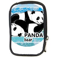 Panda Bear T-shirtcute Panda Bears T-shirt Compact Camera Leather Case by EnriqueJohnson