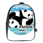 Panda Bear T-shirtcute Panda Bears T-shirt School Bag (Large) Front