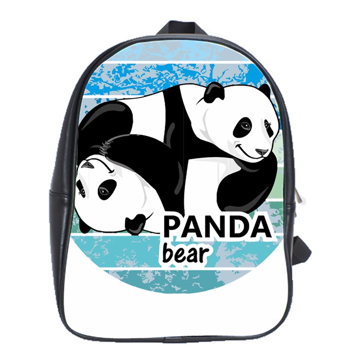 Panda Bear T-shirtcute Panda Bears T-shirt School Bag (Large)