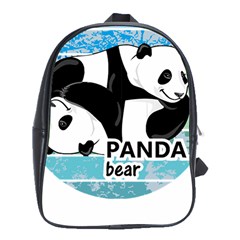 Panda Bear T-shirtcute Panda Bears T-shirt School Bag (xl) by EnriqueJohnson