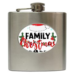 Family Christmas T- Shirt Family Christmas 2022 T- Shirt Hip Flask (6 Oz) by ZUXUMI