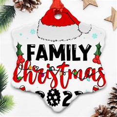 Family Christmas T- Shirt Family Christmas 2022 T- Shirt Ornament (snowflake) by ZUXUMI