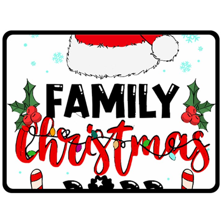 Family Christmas T- Shirt Family Christmas 2022 T- Shirt Two Sides Fleece Blanket (Large)