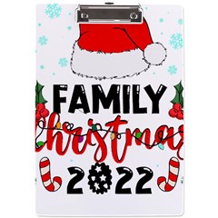 Family Christmas T- Shirt Family Christmas 2022 T- Shirt A4 Acrylic Clipboard by ZUXUMI