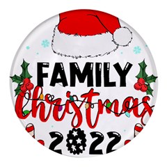 Family Christmas T- Shirt Family Christmas 2022 T- Shirt Round Glass Fridge Magnet (4 Pack) by ZUXUMI