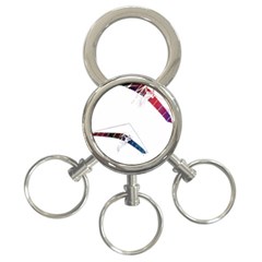 Paragliders T-shirtparaglider Sport Art #paraglider T-shirt (1) 3-ring Key Chain by EnriqueJohnson