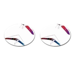 Paragliders T-shirtparaglider Sport Art #paraglider T-shirt (1) Cufflinks (oval) by EnriqueJohnson