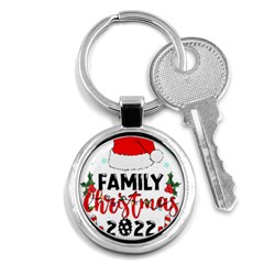 Family Christmas T- Shirt Family Christmas 2022 T- Shirt Key Chain (round) by ZUXUMI