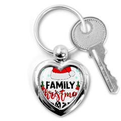 Family Christmas T- Shirt Family Christmas 2022 T- Shirt Key Chain (heart) by ZUXUMI