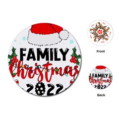 Family Christmas T- Shirt Family Christmas 2022 T- Shirt Playing Cards Single Design (round) by ZUXUMI