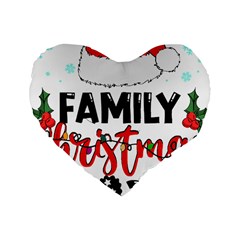 Family Christmas T- Shirt Family Christmas 2022 T- Shirt Standard 16  Premium Heart Shape Cushions by ZUXUMI