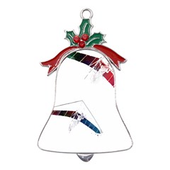 Paragliders T-shirtparaglider Sport Art #paraglider T-shirt (1) Metal Holly Leaf Bell Ornament