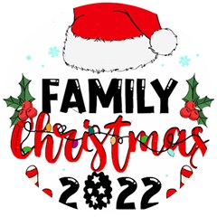 Family Christmas T- Shirt Family Christmas 2022 T- Shirt Wooden Puzzle Round by ZUXUMI