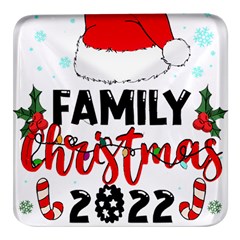 Family Christmas T- Shirt Family Christmas 2022 T- Shirt Square Glass Fridge Magnet (4 Pack) by ZUXUMI