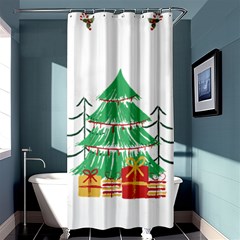 Family Matching Costume T- Shirt Family Matching Costume Family Christmas 2022 Xmas Pajamas T- Shirt Shower Curtain 36  X 72  (stall)  by ZUXUMI