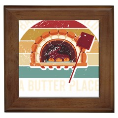 Bread Baking T- Shirt Funny Bread Baking Baker Bake The World A Butter Place T- Shirt (1) Framed Tile by JamesGoode