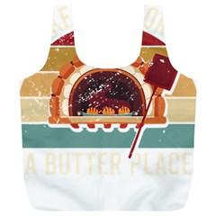 Bread Baking T- Shirt Funny Bread Baking Baker Bake The World A Butter Place T- Shirt (1) Full Print Recycle Bag (xl) by JamesGoode