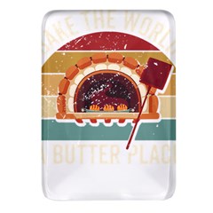 Bread Baking T- Shirt Funny Bread Baking Baker Bake The World A Butter Place T- Shirt (1) Rectangular Glass Fridge Magnet (4 Pack) by JamesGoode