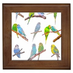 Parakeet T-shirtlots Of Colorful Parakeets - Cute Little Birds T-shirt Framed Tile