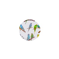 Parakeet T-shirtlots Of Colorful Parakeets - Cute Little Birds T-shirt 1  Mini Buttons