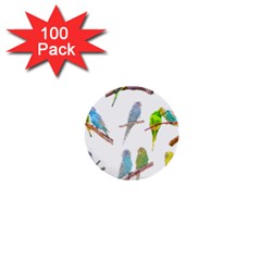 Parakeet T-shirtlots Of Colorful Parakeets - Cute Little Birds T-shirt 1  Mini Buttons (100 Pack)  by EnriqueJohnson