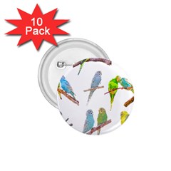 Parakeet T-shirtlots Of Colorful Parakeets - Cute Little Birds T-shirt 1.75  Buttons (10 pack)