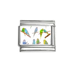 Parakeet T-shirtlots Of Colorful Parakeets - Cute Little Birds T-shirt Italian Charm (9mm)