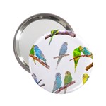 Parakeet T-shirtlots Of Colorful Parakeets - Cute Little Birds T-shirt 2.25  Handbag Mirrors Front