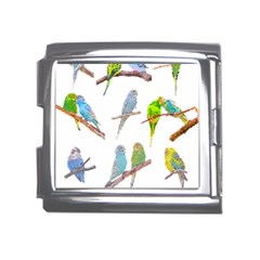 Parakeet T-shirtlots Of Colorful Parakeets - Cute Little Birds T-shirt Mega Link Italian Charm (18mm)