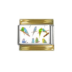 Parakeet T-shirtlots Of Colorful Parakeets - Cute Little Birds T-shirt Gold Trim Italian Charm (9mm) by EnriqueJohnson