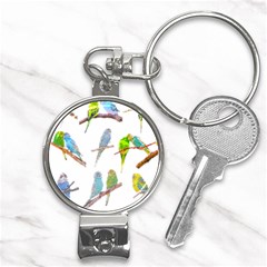 Parakeet T-shirtlots Of Colorful Parakeets - Cute Little Birds T-shirt Nail Clippers Key Chain