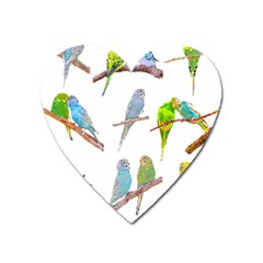 Parakeet T-shirtlots Of Colorful Parakeets - Cute Little Birds T-shirt Heart Magnet by EnriqueJohnson