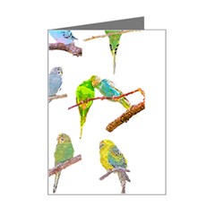 Parakeet T-shirtlots Of Colorful Parakeets - Cute Little Birds T-shirt Mini Greeting Card