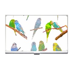 Parakeet T-shirtlots Of Colorful Parakeets - Cute Little Birds T-shirt Business Card Holder