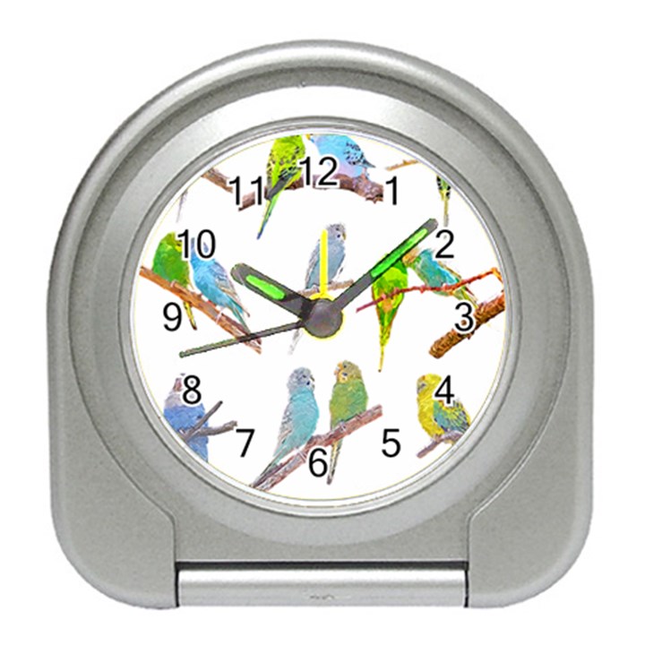 Parakeet T-shirtlots Of Colorful Parakeets - Cute Little Birds T-shirt Travel Alarm Clock