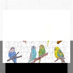 Parakeet T-shirtlots Of Colorful Parakeets - Cute Little Birds T-shirt Rectangular Jigsaw Puzzl