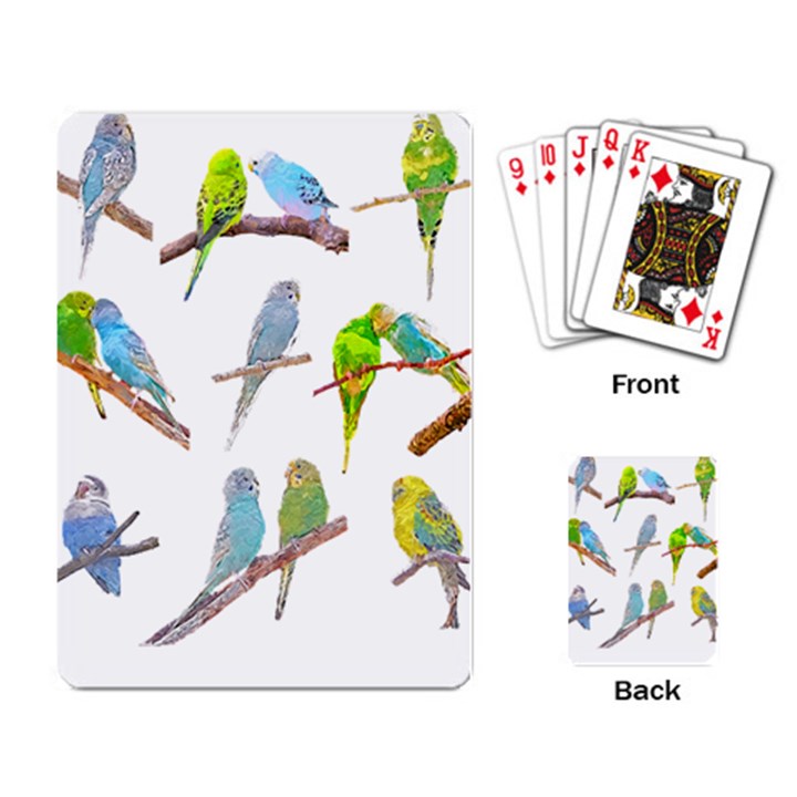 Parakeet T-shirtlots Of Colorful Parakeets - Cute Little Birds T-shirt Playing Cards Single Design (Rectangle)