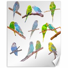 Parakeet T-shirtlots Of Colorful Parakeets - Cute Little Birds T-shirt Canvas 16  x 20 