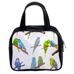 Parakeet T-shirtlots Of Colorful Parakeets - Cute Little Birds T-shirt Classic Handbag (Two Sides)