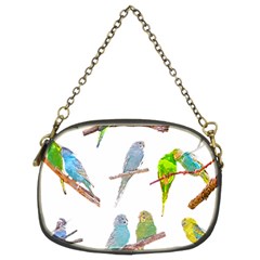 Parakeet T-shirtlots Of Colorful Parakeets - Cute Little Birds T-shirt Chain Purse (Two Sides)