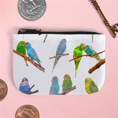 Parakeet T-shirtlots Of Colorful Parakeets - Cute Little Birds T-shirt Mini Coin Purse