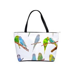 Parakeet T-shirtlots Of Colorful Parakeets - Cute Little Birds T-shirt Classic Shoulder Handbag