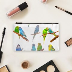 Parakeet T-shirtlots Of Colorful Parakeets - Cute Little Birds T-shirt Cosmetic Bag (Small)