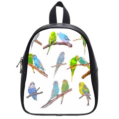 Parakeet T-shirtlots Of Colorful Parakeets - Cute Little Birds T-shirt School Bag (Small)