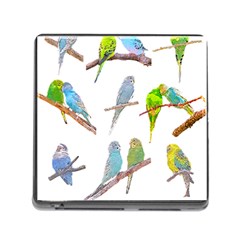 Parakeet T-shirtlots Of Colorful Parakeets - Cute Little Birds T-shirt Memory Card Reader (Square 5 Slot)