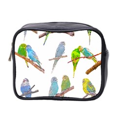 Parakeet T-shirtlots Of Colorful Parakeets - Cute Little Birds T-shirt Mini Toiletries Bag (Two Sides)