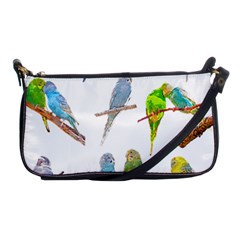 Parakeet T-shirtlots Of Colorful Parakeets - Cute Little Birds T-shirt Shoulder Clutch Bag