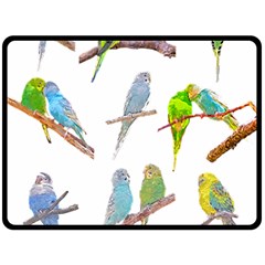 Parakeet T-shirtlots Of Colorful Parakeets - Cute Little Birds T-shirt Fleece Blanket (large) by EnriqueJohnson